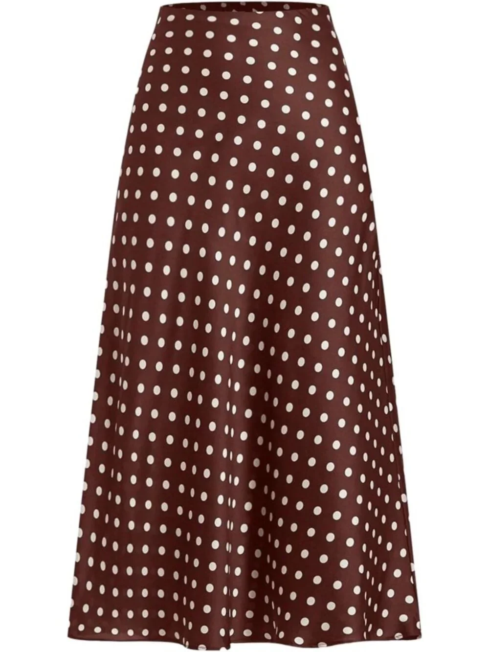 Elegant Polka Dot Maxi Skirt | High Waist Satin Ruffle A-Line | Summer Style